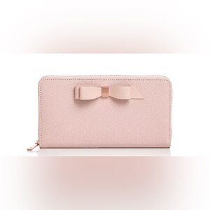 NWT Authentic Luxury Minimalist Ted Baker Aine Bow Zip Around Matinee Wallet